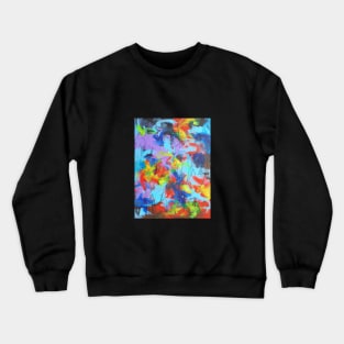 red and blue brush strokes Crewneck Sweatshirt